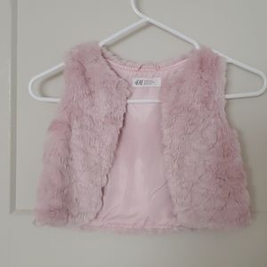 Girls pink FAUX fur vest